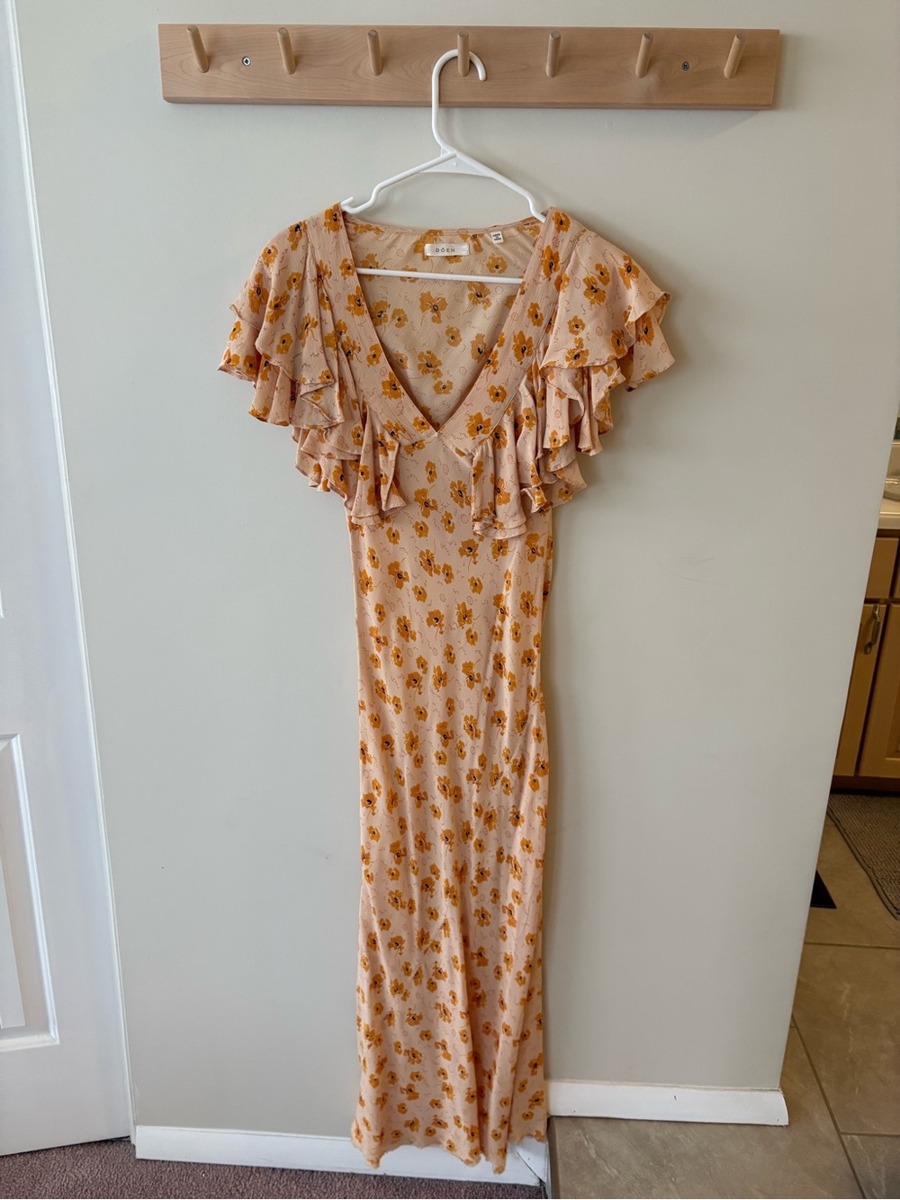 Doen Iris Dress Floral Ruffle sunny anemone yellow